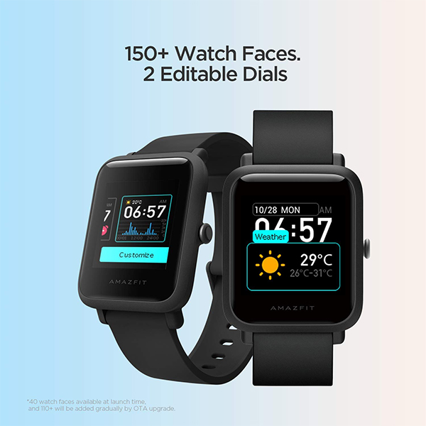 Amazfit Bip S Carbon Black Smart Watch buy online offlice lowest price ahmedabad vadodara gondal panapur surat rajkot vapi palanpur gujrat ind 1
