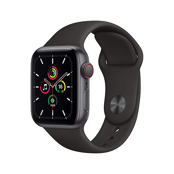 Apple Watch SE GPS Cellular 40mm Space Gray Aluminium Case with Black Sport Band 01 phonewale