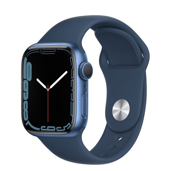 Apple Watch Series 7 GPS 41mm Blue Aluminium Case with Abyss Blue Sport Band Regular 01 phonewale