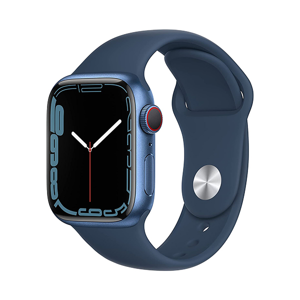 Apple Watch Series 7 GPS Cellular 41mm Blue Aluminium Case with Abyss Blue Sport Band Regular 01 phonewale