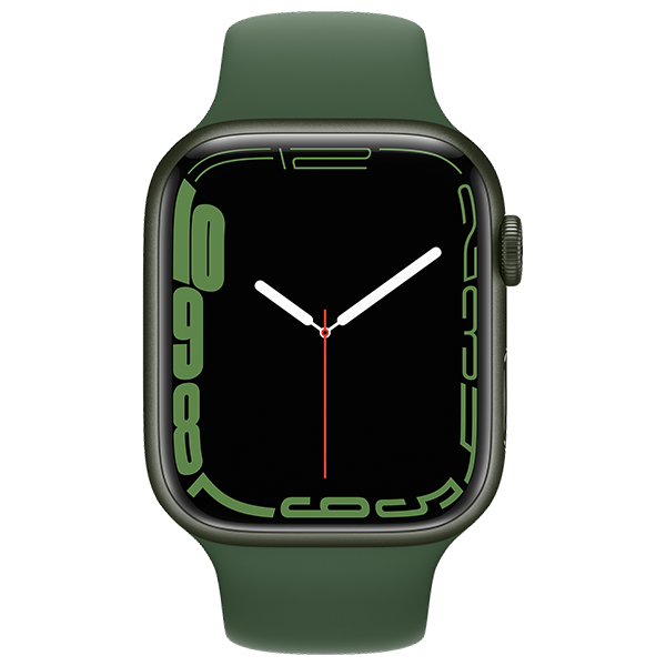 Apple Watch Series 7 GPS Cellular 41mm Green Aluminium Case with Clover Sport Band Regular 01 phonewale