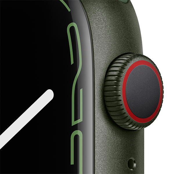 Apple Watch Series 7 GPS Cellular 41mm Green Aluminium Case with Clover Sport Band Regular 04 phonewale