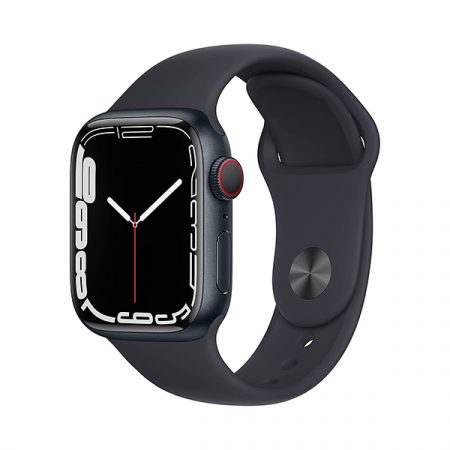 Apple Watch Series 7 GPS Cellular 41mm Midnight Aluminium Case with Midnight Sport Band Regular 01 phonewale