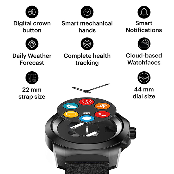 Noise Fit Fusion Black Hybrid Smart Watch 02 gujarat india ahmedabad surat valsad vapi mehsana palanpur rajkot buy online at lowest price