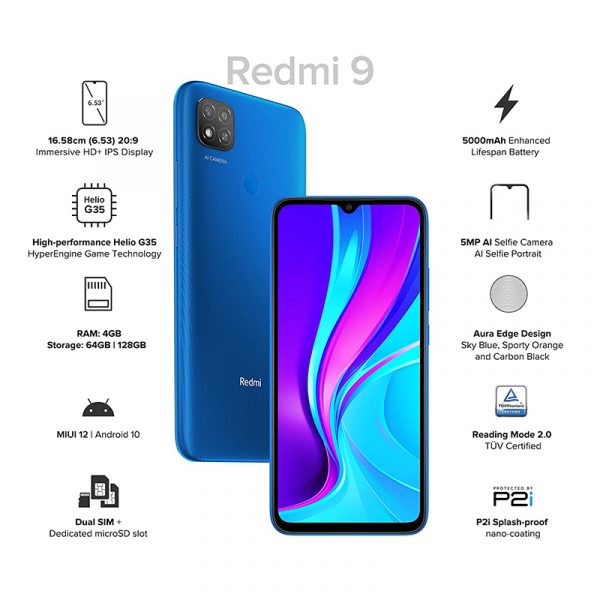 Redmi 9 Sky Blue BACK phonewale ahmedabad android phone online lowest price ahmdeabad surat baroda gujarat rajkot palanpur navasri india