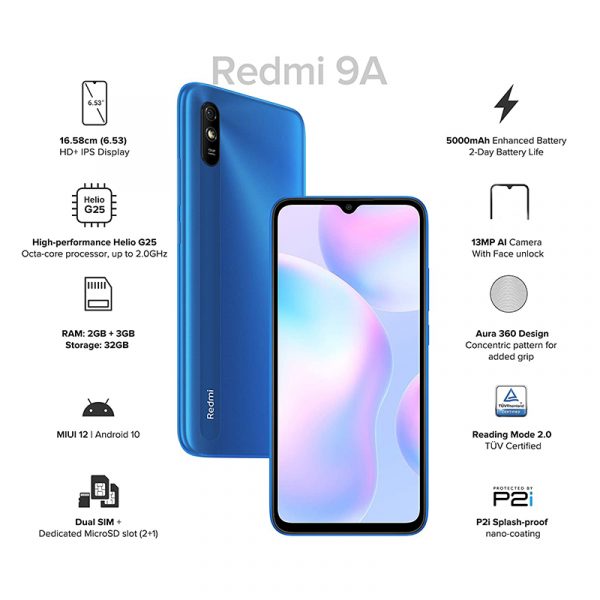 Redmi 9A Sea Blue RIGHT phonewale ahmedabad android phone online lowest price ahmdeabad surat baroda gujarat rajkot palanpur navasri india