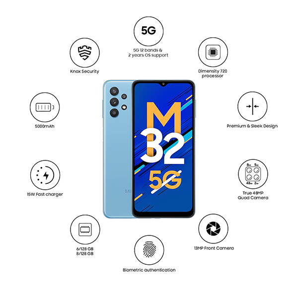 Samsung M32 5G Blue phonewale ahmedabad android phone online lowest price ahmdeabad surat baroda gujarat rajkot palanpur navasri india 2