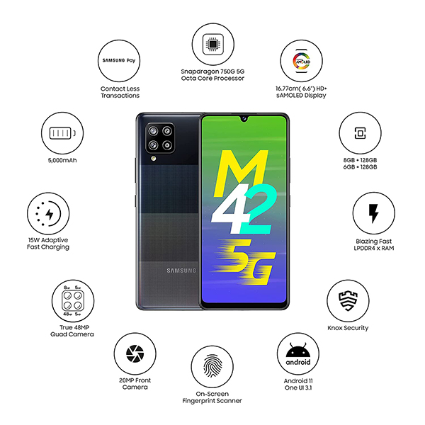 Samsung M42 black phonewale ahmedabad android phone online lowest price ahmdeabad surat baroda gujarat rajkot palanpur navasri india 4