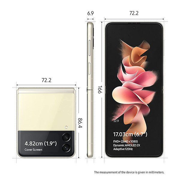 Samsung Z Flip 3 5G Cream phonewale ahmedabad android phone online lowest price ahmdeabad surat baroda gujarat rajkot palanpur navasri india 2