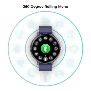 PAUZE Spirit 360° Full Touch Round Smart Watch (Blue) 3