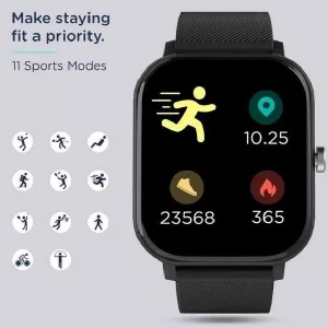 Pebble Prism Fitness Outdoor Activity Black Smartwatch Black Regular4